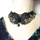 Gothic sexy Lolita Lace Black butterfly Choker necklace NR398