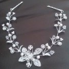 Bridal Rhinestone crystal Flower Faux pearl Adjustable forehead band Tiara HR227