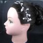 Bridal Rhinestone crystal Flower Faux pearl Adjustable forehead band Tiara HR228
