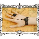 Gothic Lolita Sexy Bow black Belly dance slave bracelet - thin hand BR361