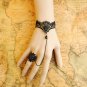 Gothic Lolita Sexy Bow black Belly dance slave bracelet - thin hand BR361
