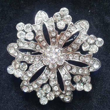 Bridal vintage style crystal  Rhinestone brooch pin PI594