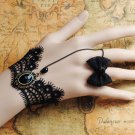 Gothic Lolita Sexy Bow black Belly dance slave bracelet - thin hand BR363