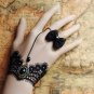 Gothic Lolita Sexy Bow black Belly dance slave bracelet - thin hand BR363