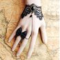 Gothic Lolita Sexy Bow black Belly dance slave bracelet - thin hand BR363