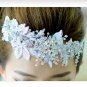 Bridal Rhinestone Adjustable forehead band Rose flower lace Hair tiara HR219