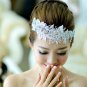 Bridal Rhinestone Adjustable forehead band Rose flower lace Hair tiara HR219