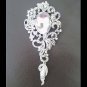 Bridal huge vintage style crystal dangle Rhinestone pendant brooch pin PI600