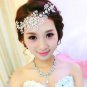 Bridal Rhinestone faux pearl headpiece Adjustable forehead band Tiara HR269