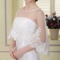 Bridal bow lace edge rhinestone clasp Shrug White Shawl Stole Wrap Cape SF156