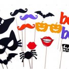 14 Pcs. Halloween Party Photo Booth Props mustache mask Glasses On a stick PP02