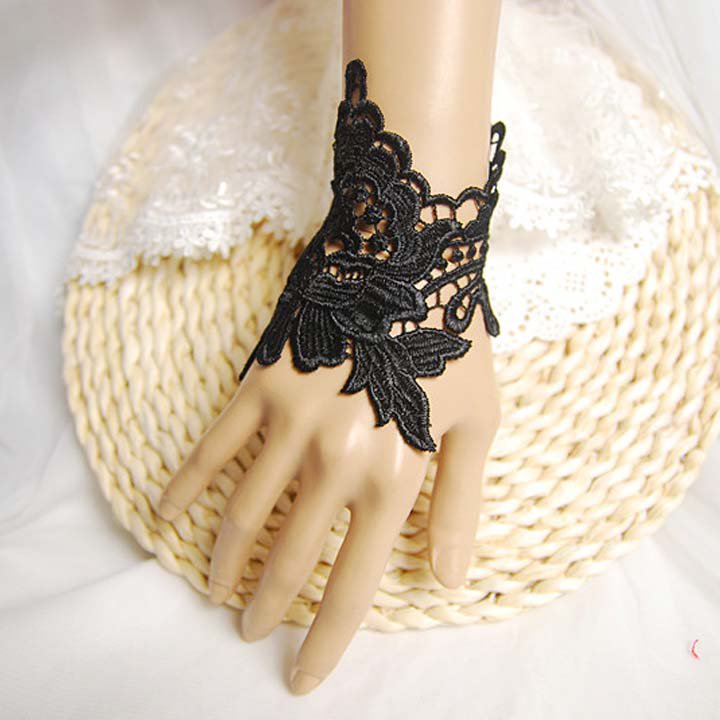 2 pcs Sexy Belly dance lace Bohemian gothic Black Bracelet BR383