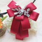 Wedding Satin Tuxedo Prom Groom rhinestone Bow Tie Retro Formal Party BA199