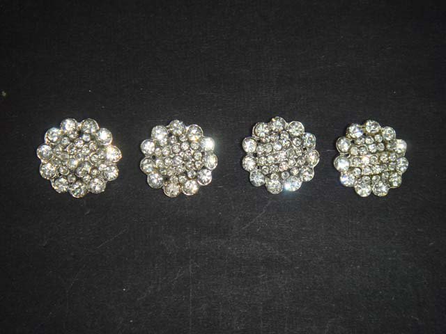 4 sew Crystal Clear Rhinestone clasp hook button BN13