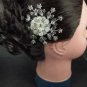 2 pcs Bridal Rhinestone Prom Headpiece Flower Crystal Hair tiara Comb RB583