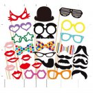 31 Pcs. Birthday Bridal Photo Booth Props mustache lip Glasses On a stick PP01