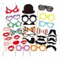 31 Pcs. Birthday Bridal Photo Booth Props mustache lip Glasses On a stick PP01