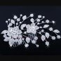 BRIDAL  PROM FLOWER LEAF  HEADDRESS CLEAR RHINESTONE HAIR TIARA COMB RB648