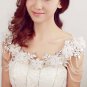 Bridal Collar lace Rhinestone flower shoulder decor bib necklace NR455