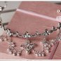 Bridal Rhinestone crystal dangle Faux pearl forehead Maang tikka Headpiece HR328