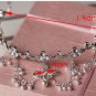 Bridal Rhinestone crystal dangle Faux pearl forehead Maang tikka Headpiece HR328