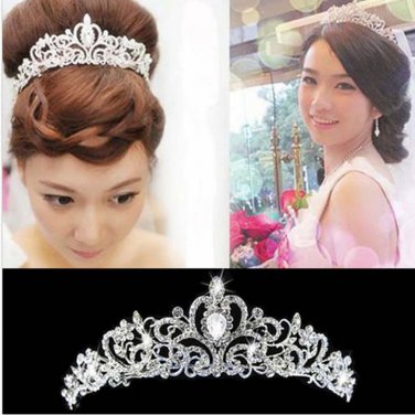 Bridal rhinestone crystal elegant Victorian forehead band Hair Tiara Crown HR252