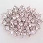 Bridal ellipse oval crystal scarf deco Czech Rhinestone Brooch pin PI603