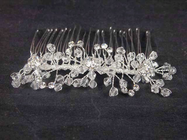 Bridal Rhinestone Crystal Flower Headpiece headdress Hair tiara Comb RB544