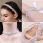 3 items Bridal Rhinestone applique AB crystal headband bracelet necklace HR278