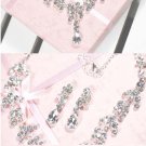 Bridal Rhinestone crystal dangle topknot necklace earrring set NR346