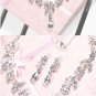 Bridal Rhinestone crystal dangle topknot necklace earrring set NR346