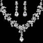 Bridal Rhinestone crystal dangle topknot necklace earrring set NR346