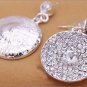 Circle Bridal Rhinestone crystal round prom earring necklace set NR443