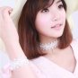 Lolita vintage style bead Crochet bracelet White Choker necklace set NR256