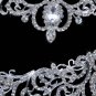 2 row Bridal Rhinestone crystal dangle Topknot earring necklace set tiara NR386A