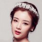 Bridal Faux pearl Silver tone Headband Clear Rhinestone headpiece Tiara HR326