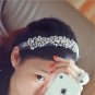 Bridal Rhinestone trim sash applique headband Princess Prom Tiara HR313