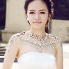 Bridal crystal Rhinestone huge shoulder deco Bra Strap Halter necklace NR464