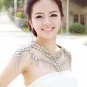 Bridal crystal Rhinestone huge shoulder deco Bra Strap Halter necklace NR464