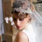 Bridal Rhinestone trim sash applique ribbon headband Princess Prom Tiara HR311