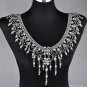 Bridal crystal Rhinestone shoulder deco bib huge necklace NR460A