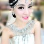 Bridal crystal Rhinestone shoulder deco bib huge necklace NR460A