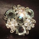 Bridal Czech Crystal Vintage style cake topper dress Rhinestone Brooch pin Pi213