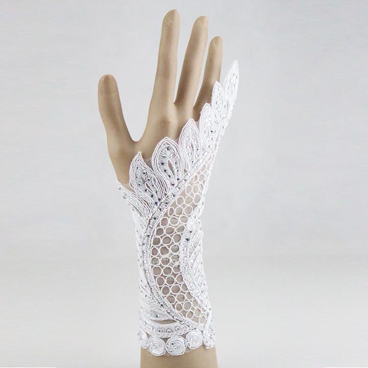 Sexy rhinestone tattoo Lolita White Belly dance Bracelet glove BR380