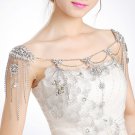 Bridal crystal Rhinestone shoulder deco bib Bra Strap Halter necklace NR459