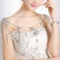Bridal crystal Rhinestone shoulder deco bib Bra Strap Halter necklace NR459