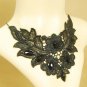 Gothic sexy Lolita Lace Bead dangle flower Black Choker necklace NR441