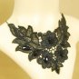 Gothic sexy Lolita Lace Bead dangle flower Black Choker necklace NR441