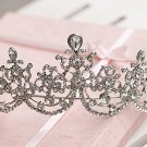 Bridal Clear Queen Silver tone Party Rhinestone headpiece Tiara Crown HR323