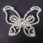 Bridal dress Clear crystal silver tone butterfly Rhinestone Brooch pin PI409